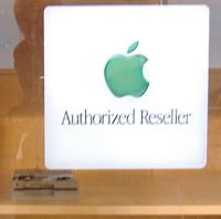 (Image: An Apple Computer sign with a floppy drive behind