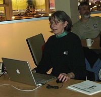 (Image: A front view of Katie during her presentation.)