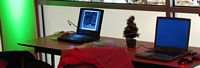 (Image: Two laptops and a USB Christmas Tree.)